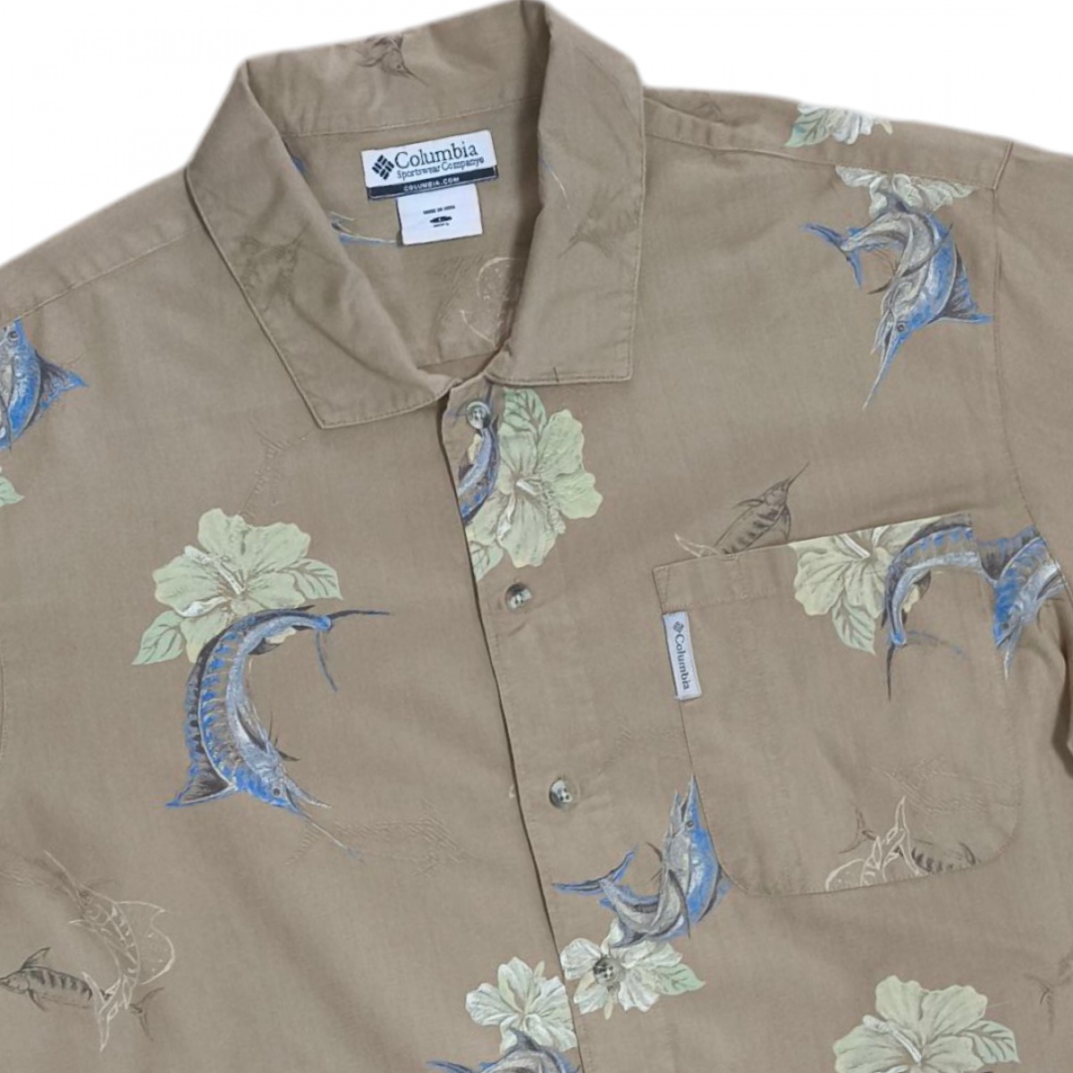 Columbia เชิ้ตแขนสั้น ลายปลา 48นิ้ว