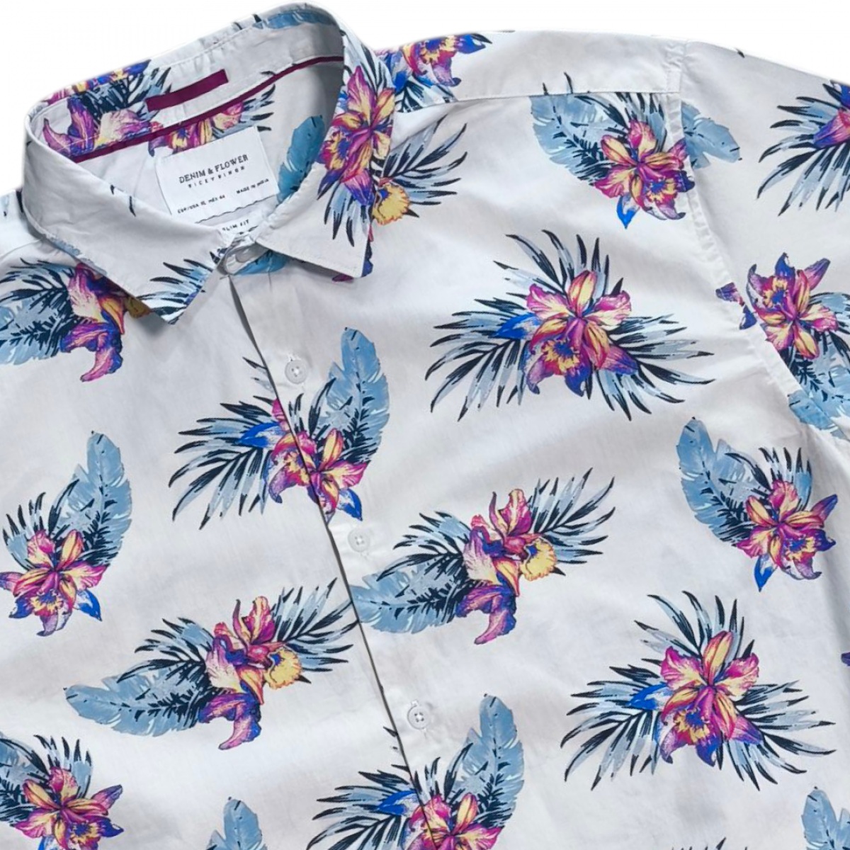 Denim & Flower by Ricky Singh  อก 46นิ้ว เชิ้ตแขนสั้น