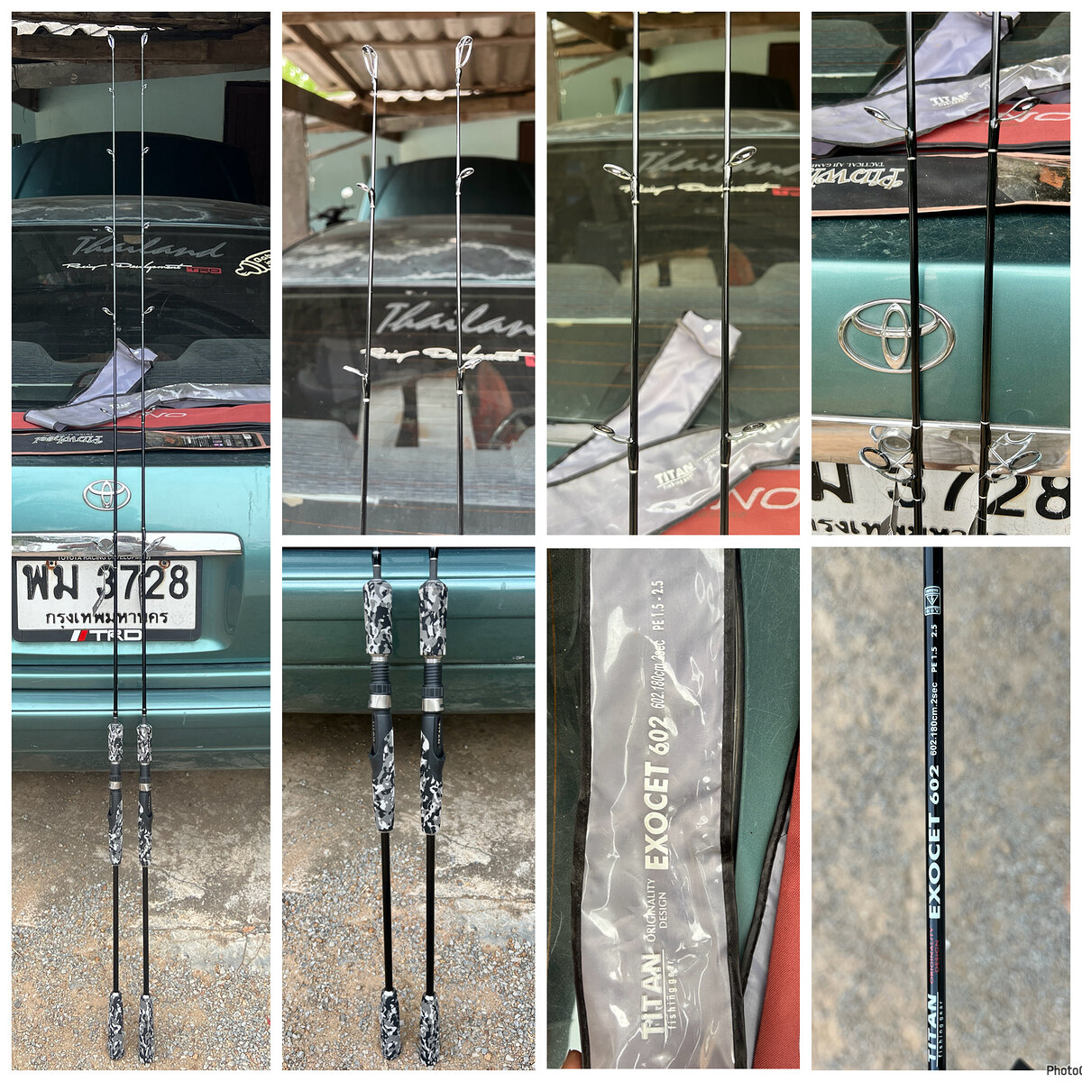 1. คันสปิน TITAN SOLID & NEW X CONCEPT  Model: EXOCET 602  คัน2 ท่อน ต่อโคน ยาว 180 ซม.  Line:  PE1.