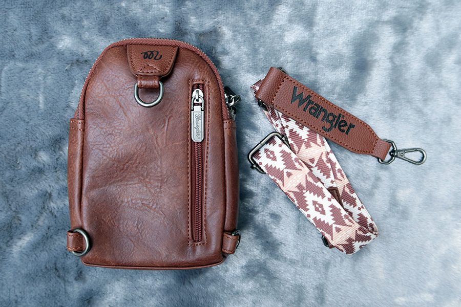 wrangler leather crossbody sling bag