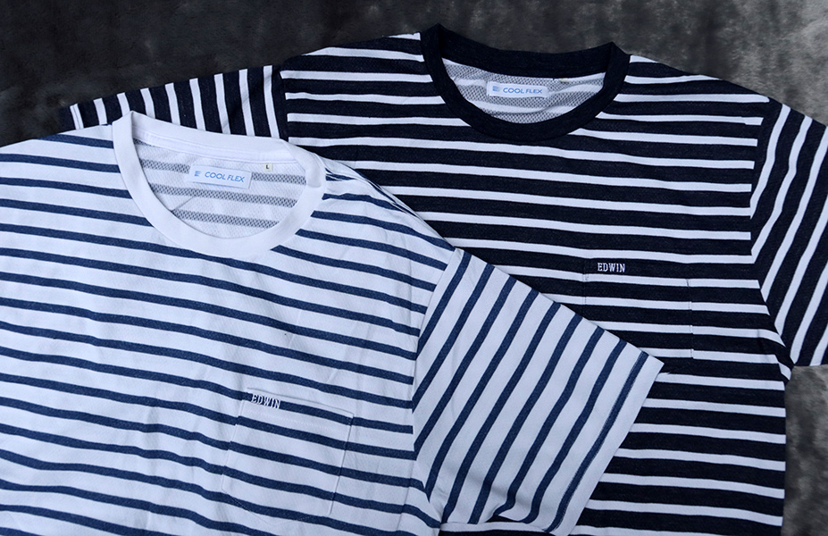 EDWIN coolflex /M/L (42/44) เสื้อยืดแขนสั้น 2 ลายสวยใหม่แท้ตัดป้ายหลุดโรงงาน