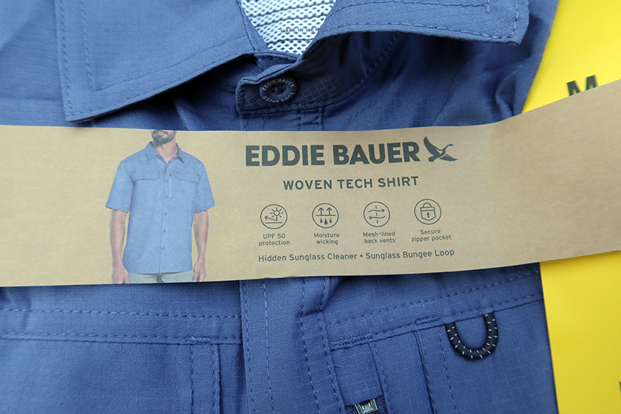 EDDIE BAUER WOVEN TECH SHIRT UPF 50+