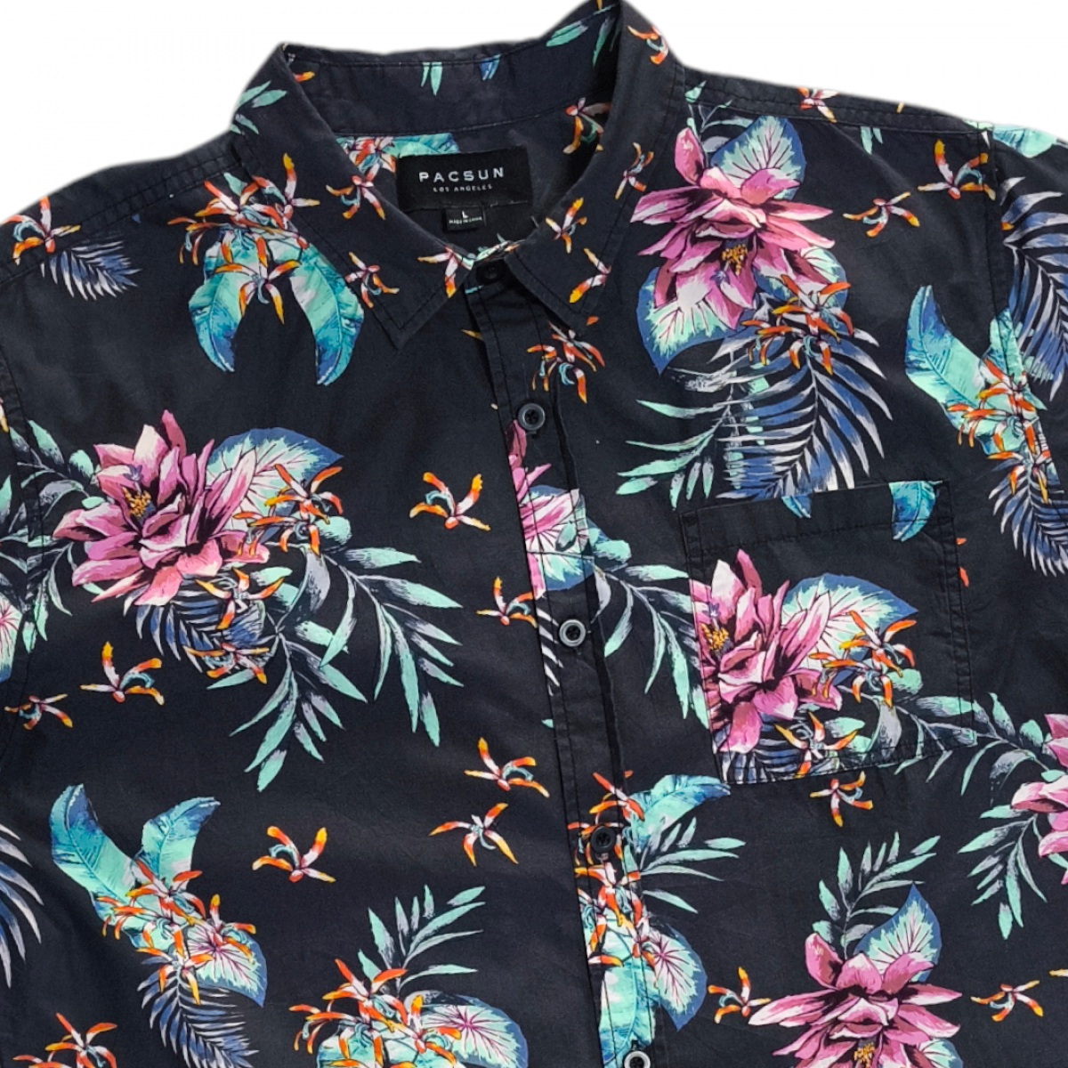 P A C S U N LOS ANGELIS CLASSIC SLIM FIT เชิ้ตแขนสั้น 46นิ้ว
