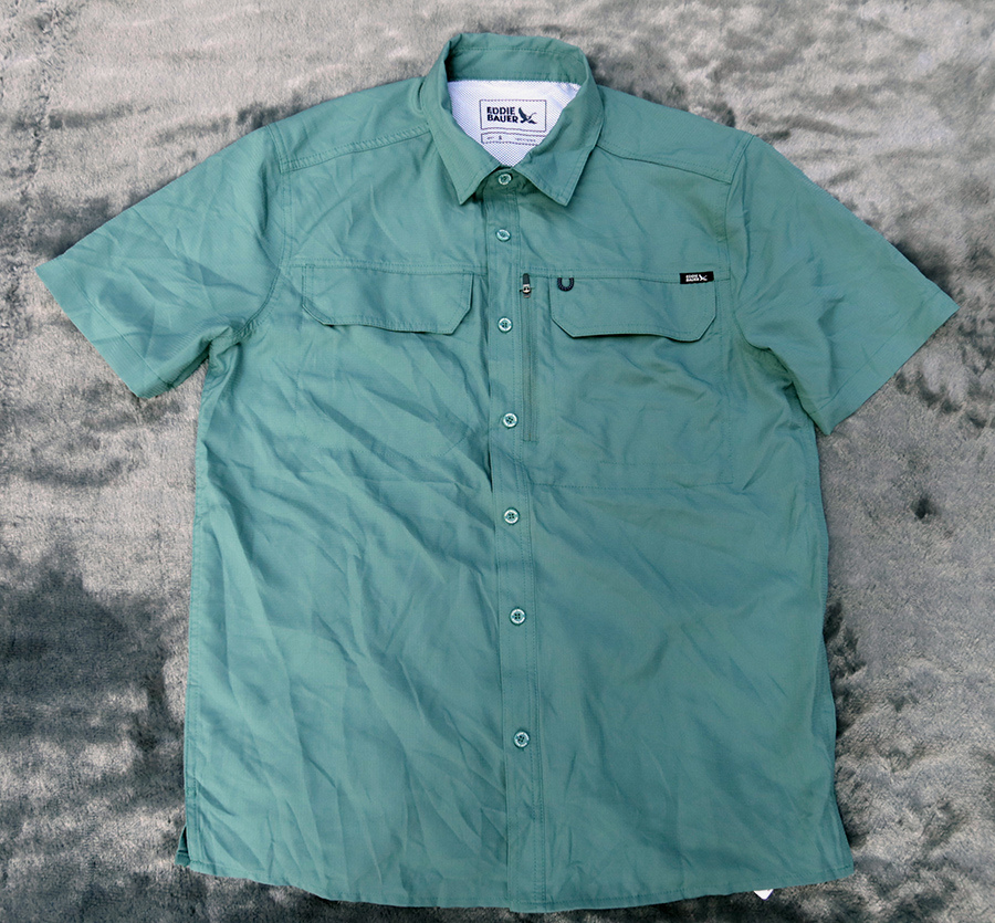EDDIE BAUER WOVEN TECH SHIRT UPF 50+ /M (46) เสื้อเชิ้ตแขนสั้น 2 สีใหม่แท้