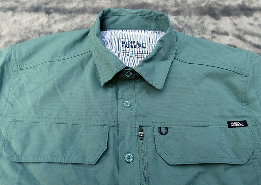 EDDIE BAUER WOVEN TECH SHIRT UPF 50+ 