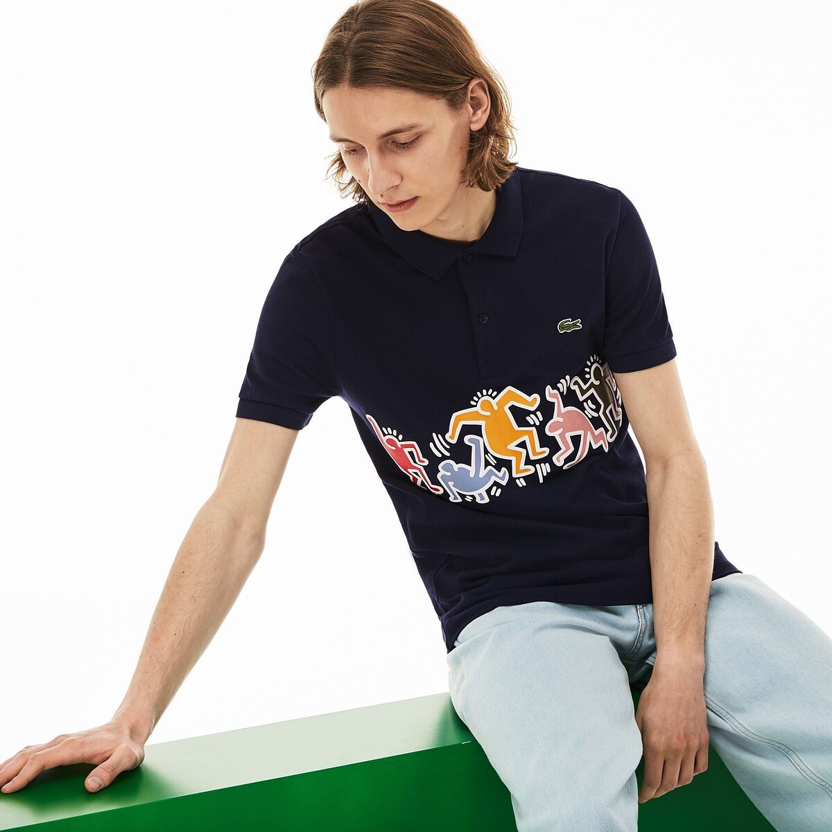 LACOSTE Keith Haring Graphic Pique Regular Fit Polo 