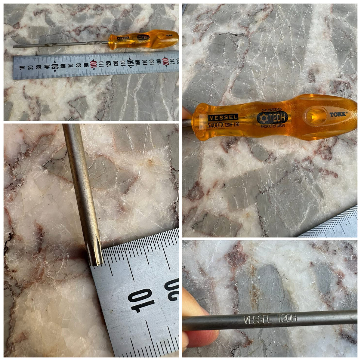 3. ไขควงหัวดาว (Torx) ญี่ปุ่นแท้ VESSEL T20H รุ่น 5400TX T20H-120
ไขควงหัวดาว T20H ด้ามใสสีอำพันรุ่