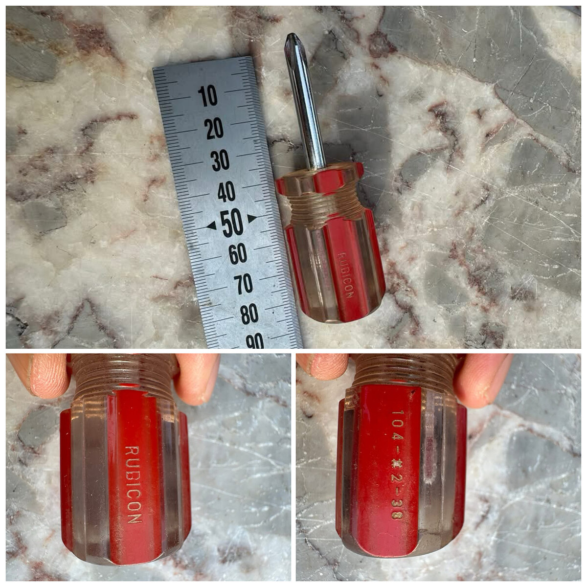 12. ไขควงหัวแฉก RUBICON ด้ามสั้นทรงอ้วน รุ่น 104-#2-38
ไขควงหัวแฉกเบอร์ #2 ปลายสั้น ด้ามใสแดงใสคลาส