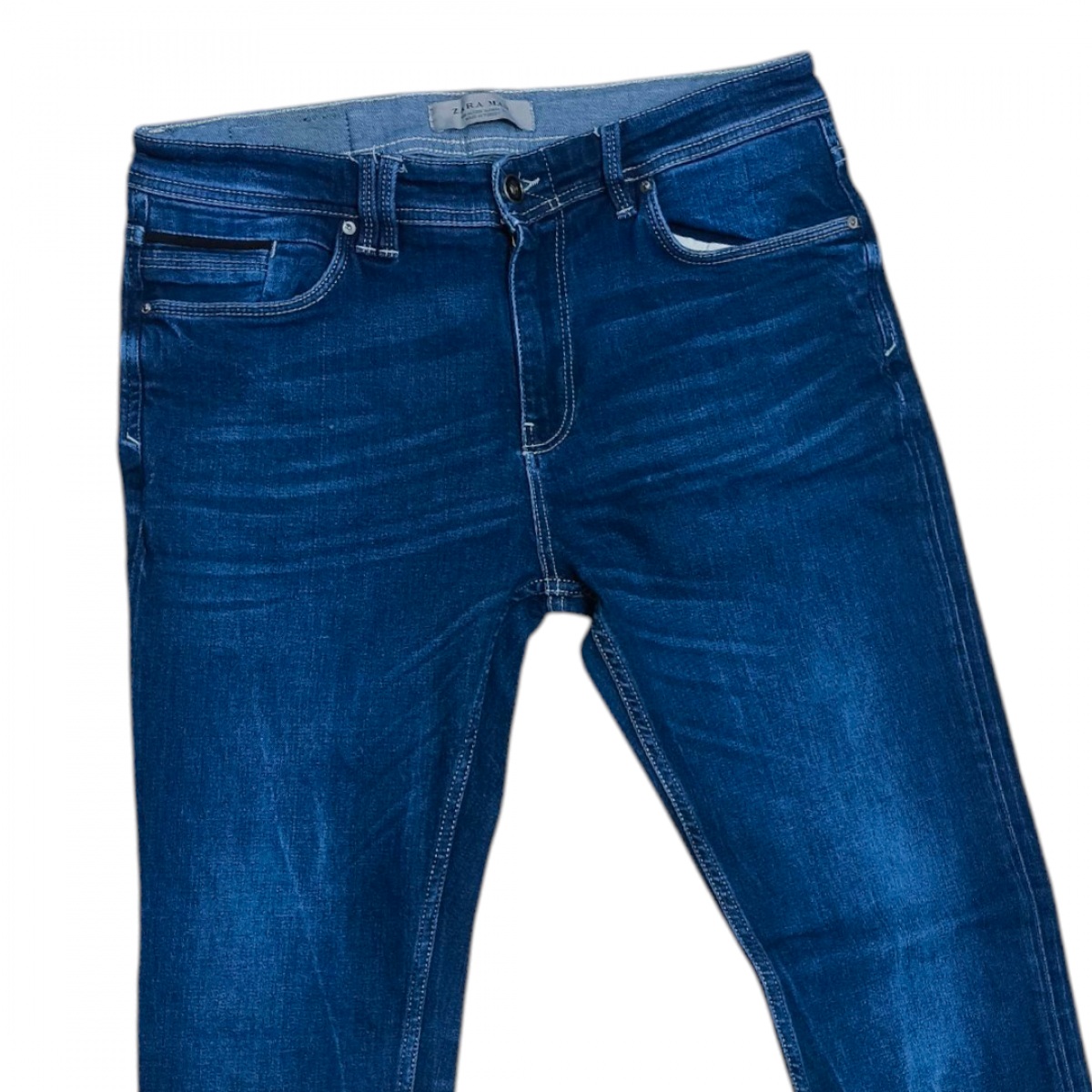 ZARA MAN สียีนส์เข้ม detailสวย ผ้ายืดหยุ่น เอว 34นิ้ว