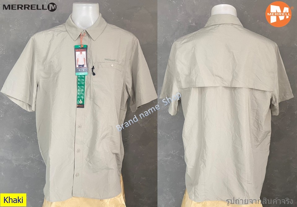 •Khaki
Size XL : [สำหรับรอบอก 49-50 นิ้ว]  : อกกว้าง 25 นิ้ว เสื้อยาว 31.5 นิ้ว มี 2 ตัว


