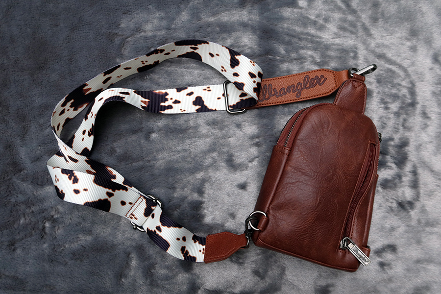 wrangler leather crossbody sling bag