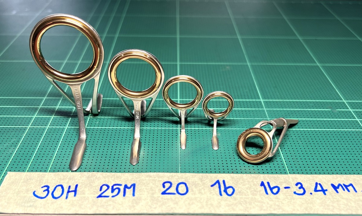 ไกด์ Fuji T-HVGG 30H-25M-20-16
               Top 16-3.4มิล
สภาพใหม่ เฟรมไทเทเนี่ยม วงGold cermet
