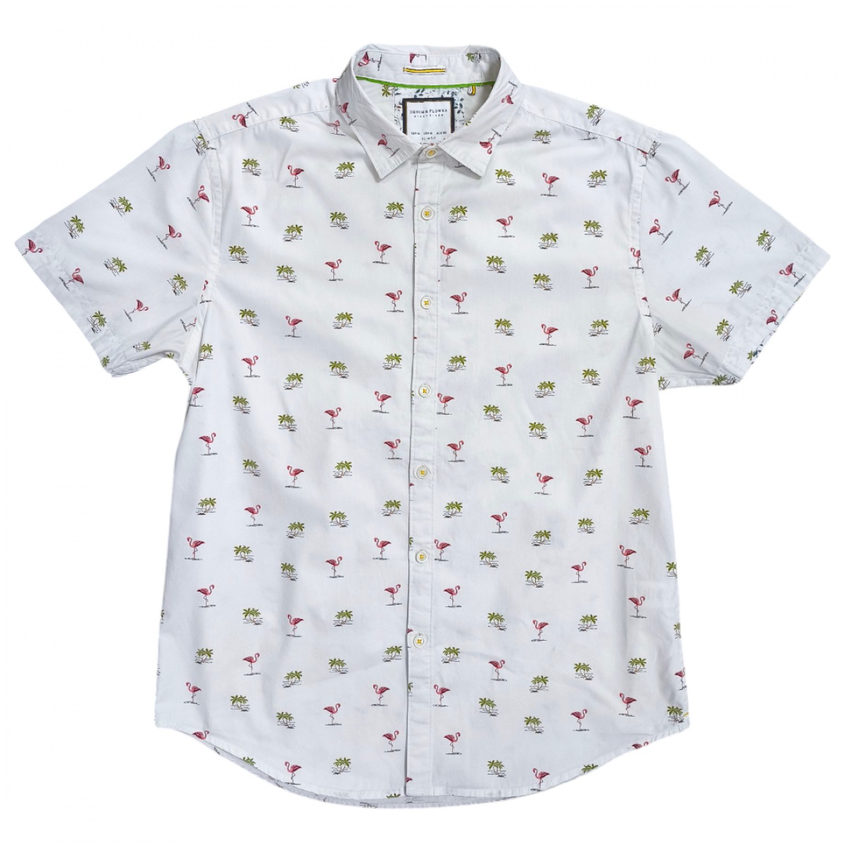 DENIM & FLOWER  เชิ้ตแขนสั้น  อก43นิ้ว  