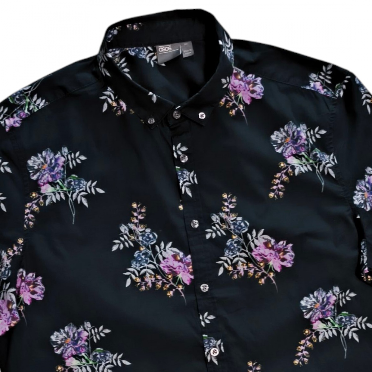 asos STANDARD FIT อก 48นิ้ว เชิ้ตแขนสั้นสีดำ