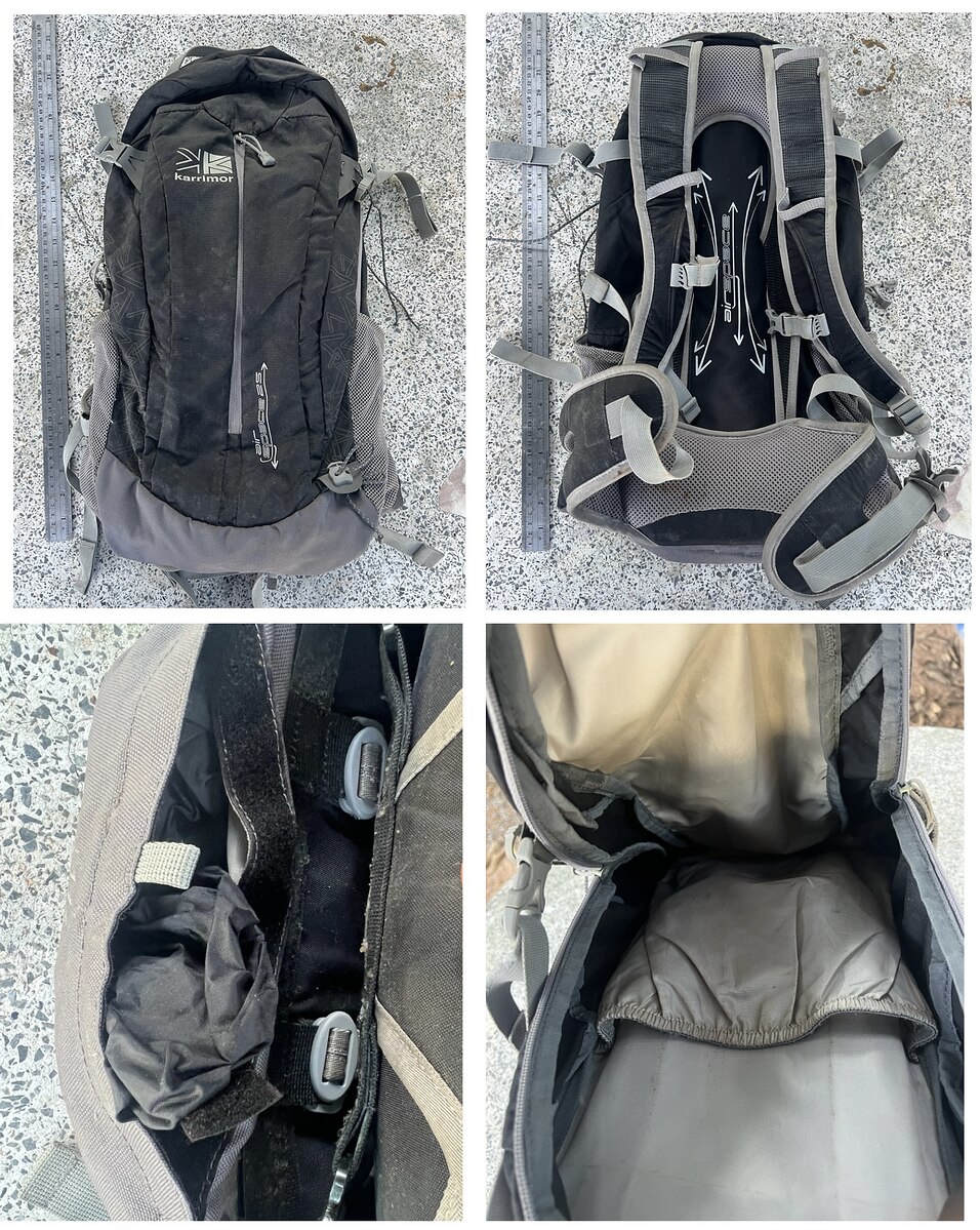 4. Karri mor  Air space 25
ขนาดประมาณ 27 x 48 cm
ความจุประมาณ 25 ลิตร
ด้านหลังแข็ง ระบายอากาศ
มี