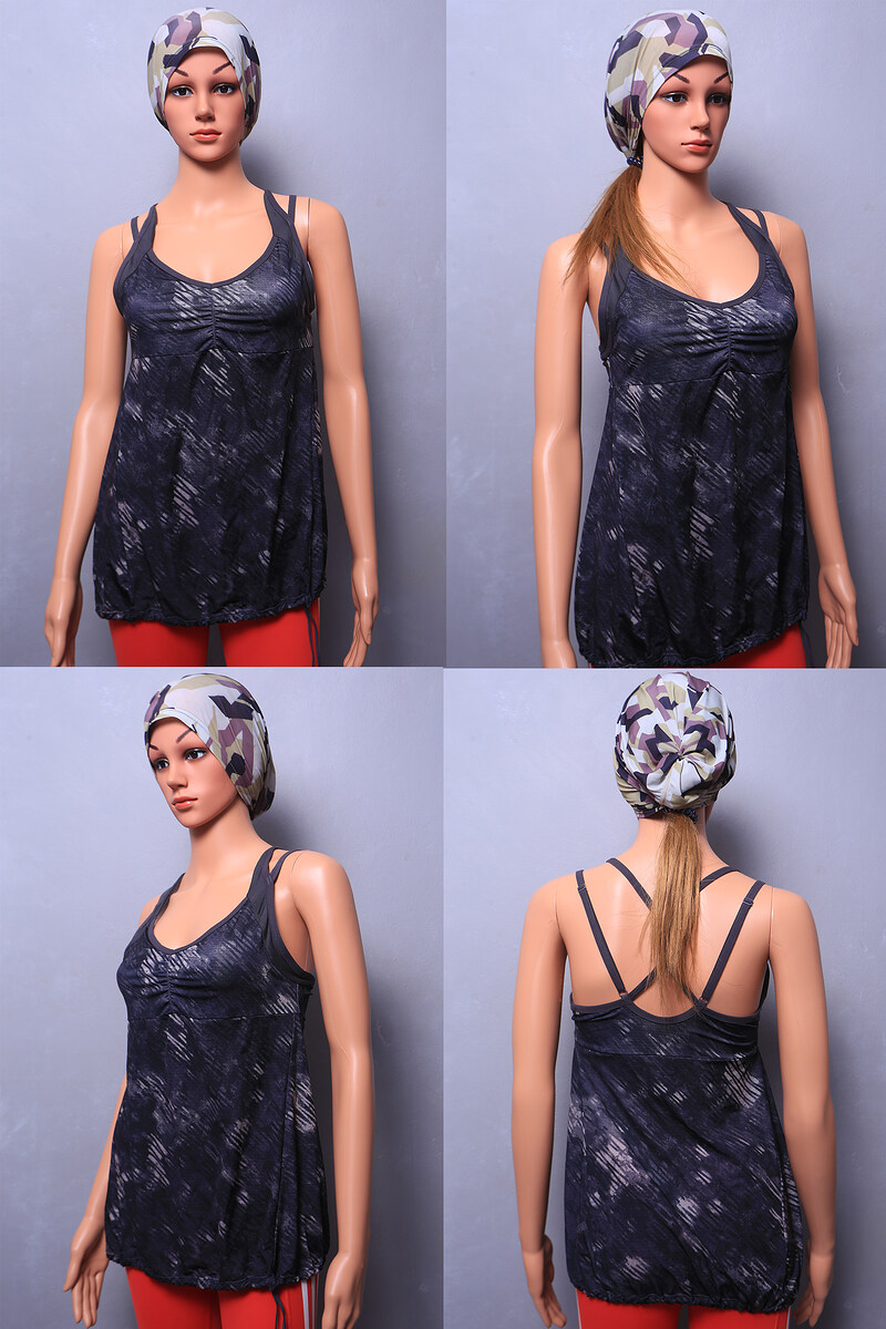7. เสื้อกล้าม moving comfort Size M/M เนื้อผ้ายืดหยุ่นได้ดี 93% Polyester 7% Spandex มีซับในและช่องส
