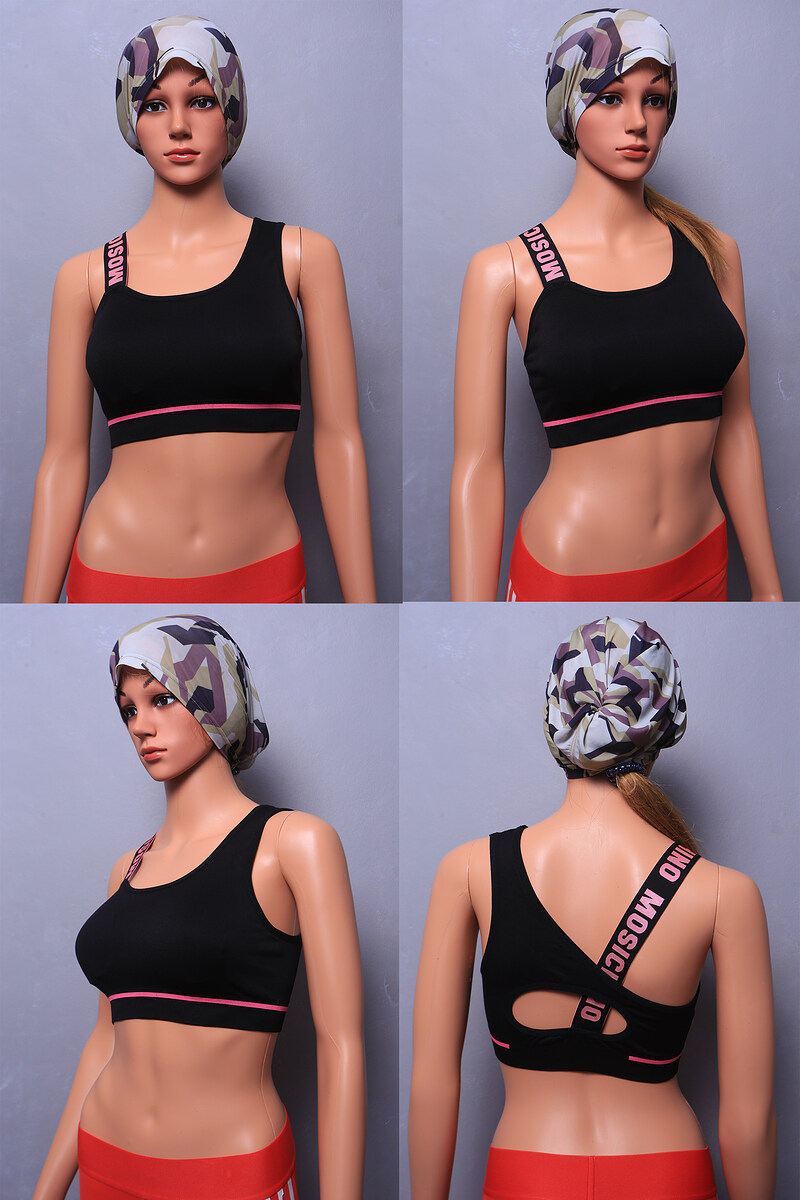 13. สปอร์ตบรา Mosichino Size M  86% Nylon 14% Spandex สินค้าผ่านการใช้งานแล้วสภาพใหม่ 97% ด้านในมีฟอ