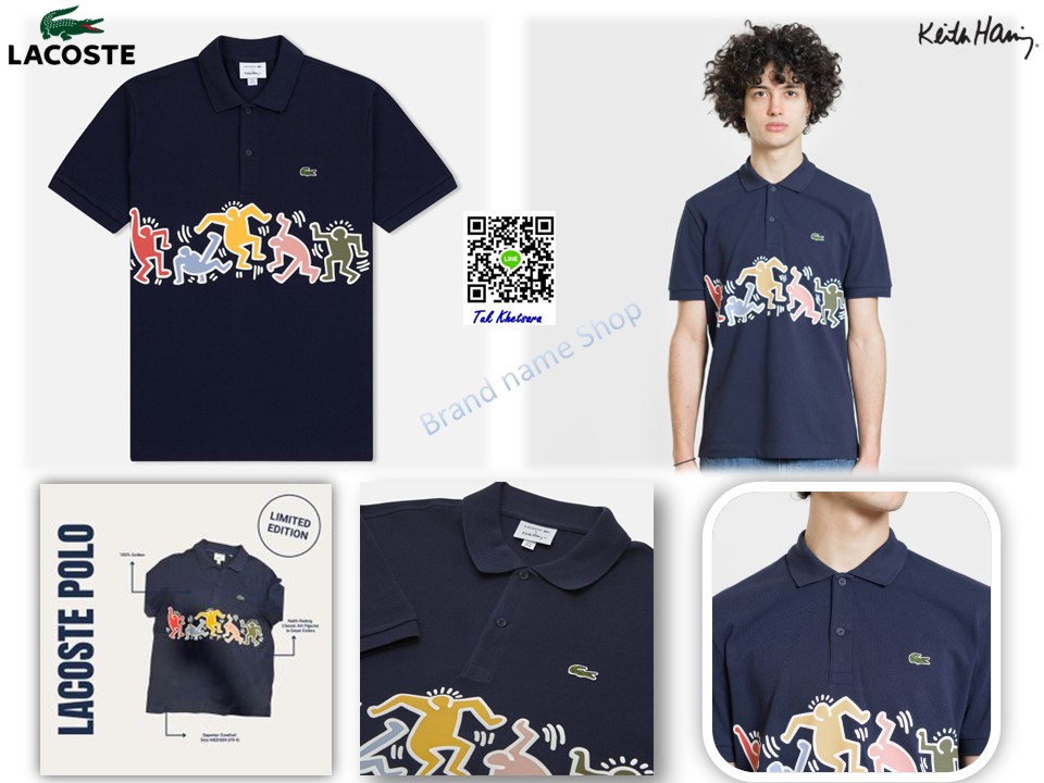 1 ตัว 680รอบอก 42-43”คอปกแขนสั้น Lacoste x Keith Haring Regular Fit 
