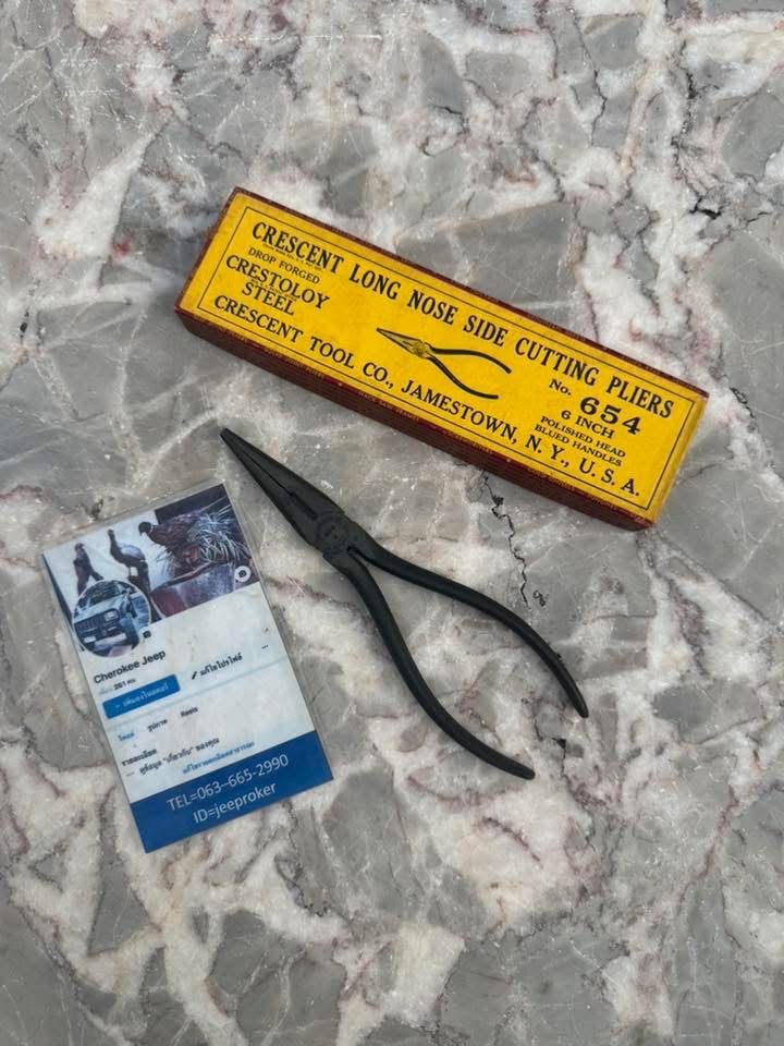 คีม ของเก่าวินเทจแท้ USA สำหรับสายสะสม  Crescent Long Nose Side Cutting Pliers