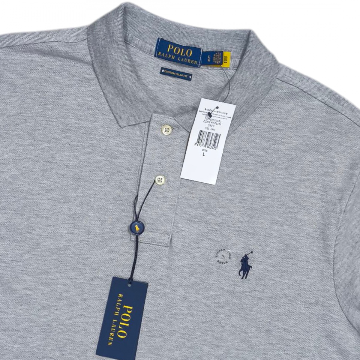 Polo Ralph Lauren เสื้อคอโปโล  สีเทา ใหม่แท้แท็กครบ อยู่ในห่อแพ็คเกจเดิมๆ
