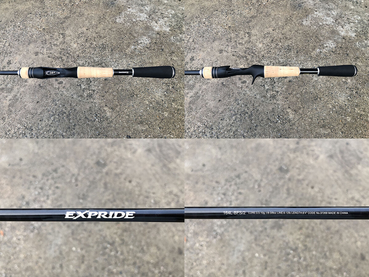 Shimano EXPRIDE 164L-BFS/2 คัน 2 ท่อนต่อกลางยาว 6'4" เวท 6-12lb คันสวยริ้วรอยน้อยมาก พร้อมซองใส่คันต