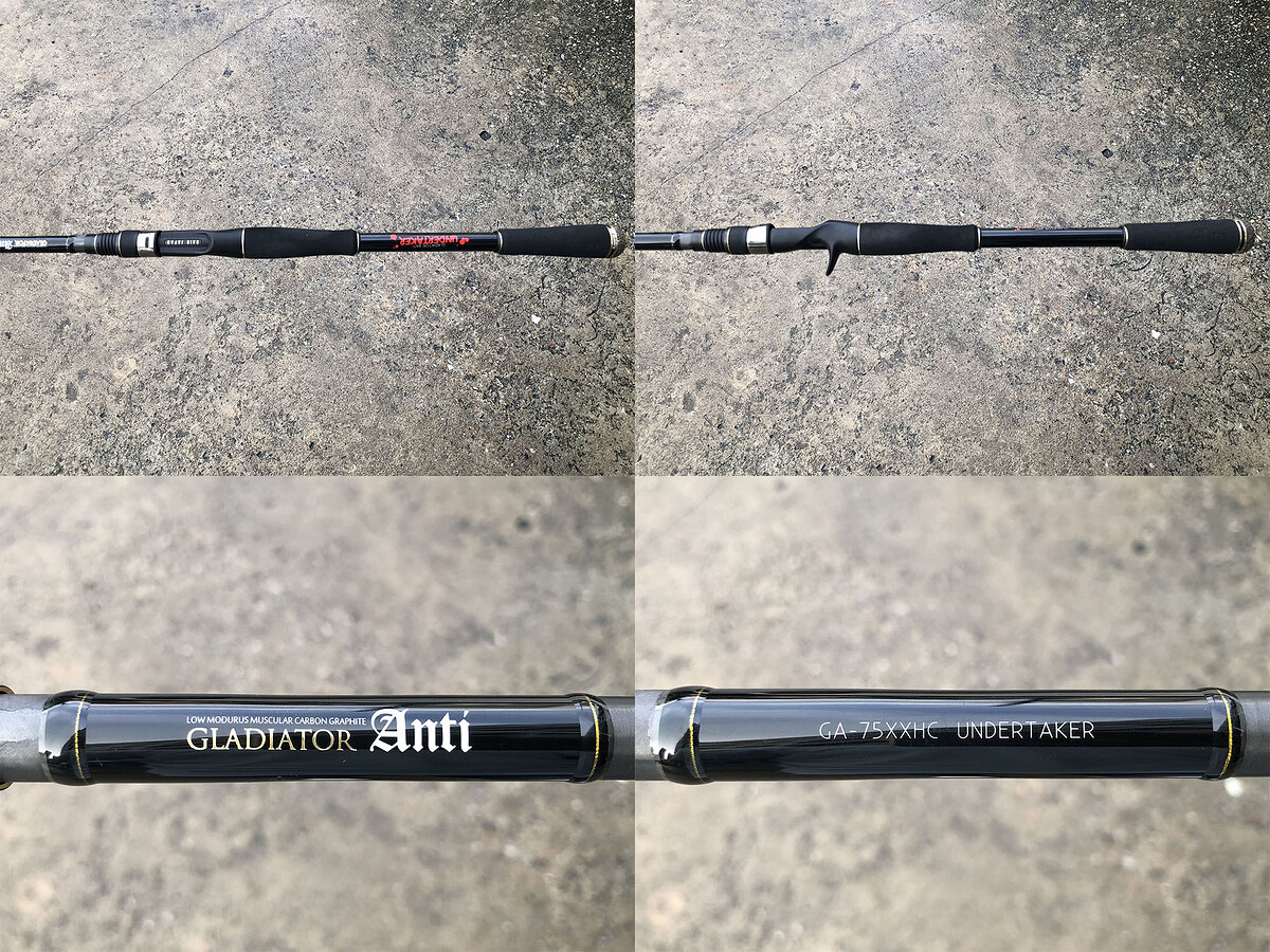 Raid Japan GLADIATOR Anti GA-75XXHC UNDERTAKER คัน 2 ท่อนต่อโคนยาว 7'5" เวท 16-30lb คันสวยมากริ้วรอย