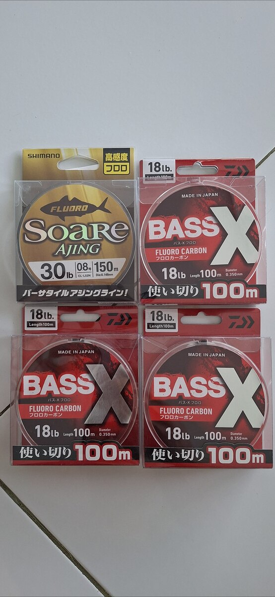 สายdaiwa fluoro carbon ขนาด 18ปอนด์// shimano sorea  ajing 3.0ปอนด์ ม้วนละ300บาทส่ง40บาทครับ