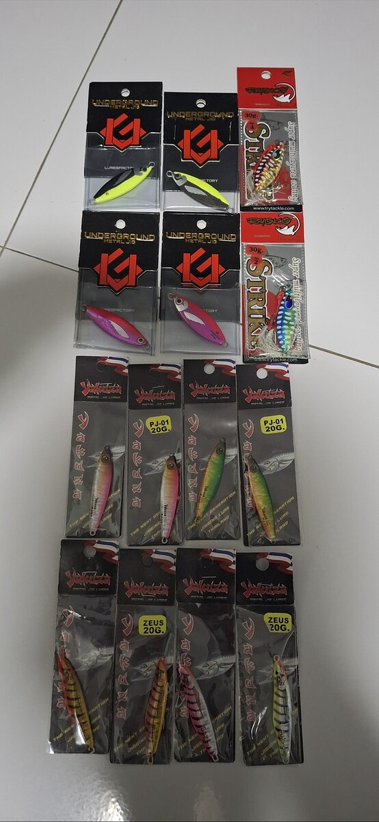 เหยื่อจิ๊กyakuza20กรัม ,underground20กรัม, ryoko30กรัม ทั้งหมด14ตัว 1,200บาทพร้อมส่งครับ