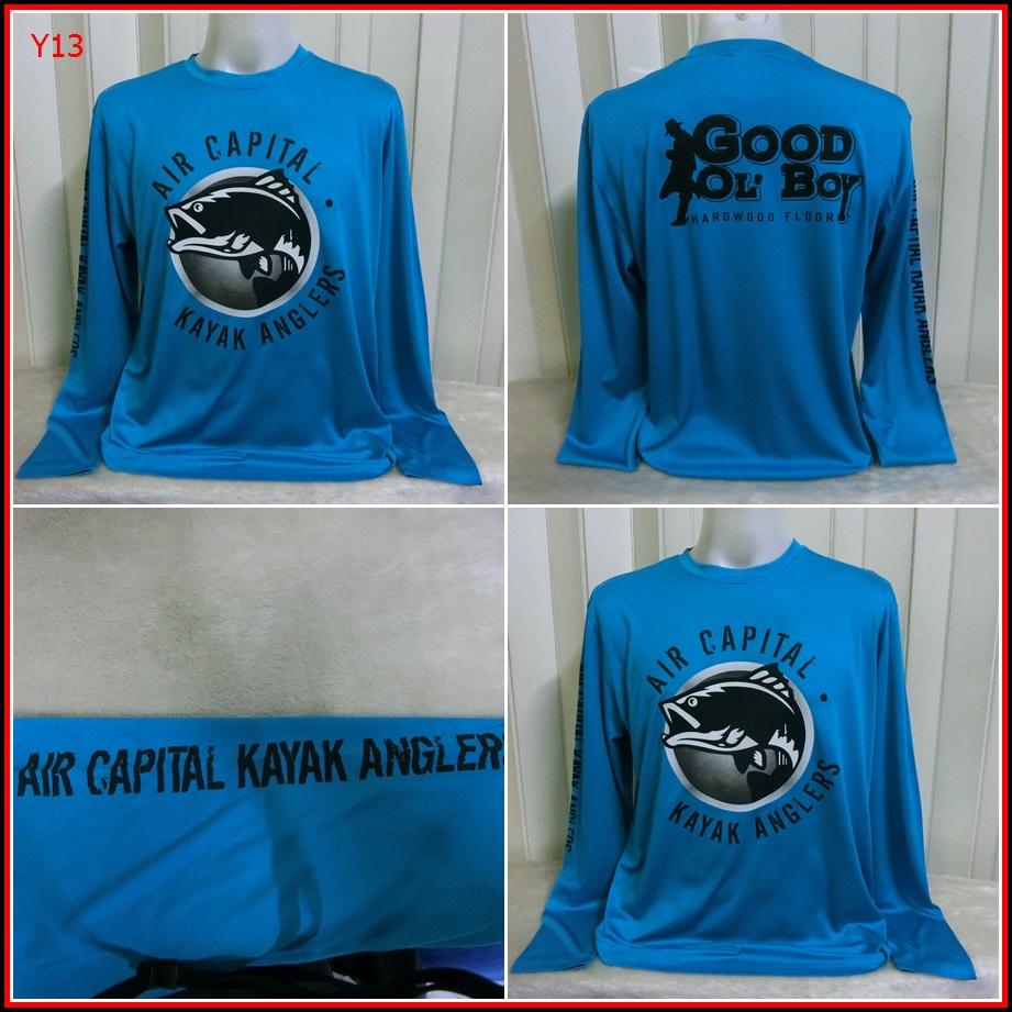 Y13.AIR CAPITAL KAYAK ANGLERS เสื้อลายปลา ใส่ออกทริปกลางแจ้ง ตกปลา เดินป่าแคมปิ้ง เนื้อผ้าบาง ชนิดแห