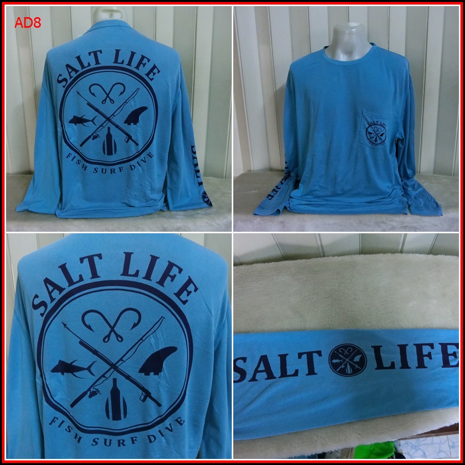 AD7.เสื้อตกปลา SALTLIFE  ใส่ออกทริปกลางแจ้ง ตกปลา เนื้อผ้าบางกันร้อน ชนิดเนื้อผ้าแห้งไว  Size XL  อก