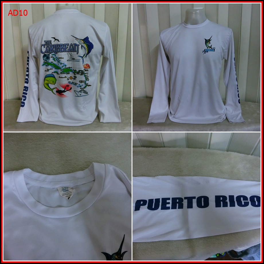 AD10. เสื้อตกปลา PUERTO RICO   ใส่ออกทริปกลางแจ้ง ตกปลา เนื้อผ้าบางกันร้อน ชนิดเนื้อผ้าแห้งไว  Size 