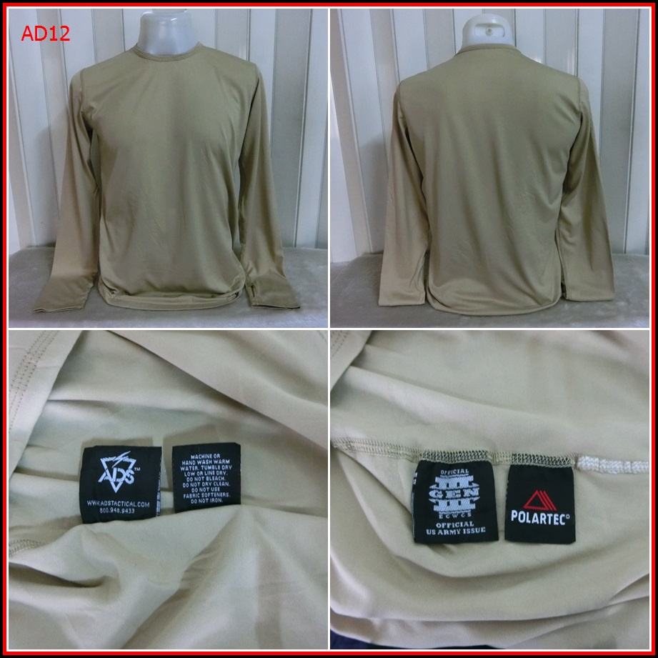 AD12.ADS TACTICAL GEN III ECWCS US ARMY ISSUE (made in usa) เนื้อผ้าบางกันร้อน ชนิดเนื้อผ้าแห้งไว   