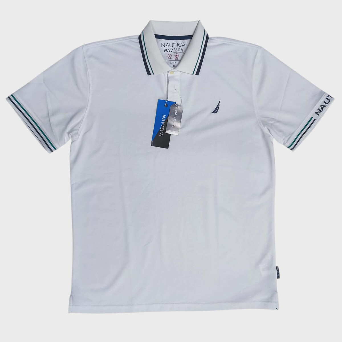 NAUTICAL  เสื้อยืดโปโล NAVTECH ของใหม่สีขาวและสีเทา