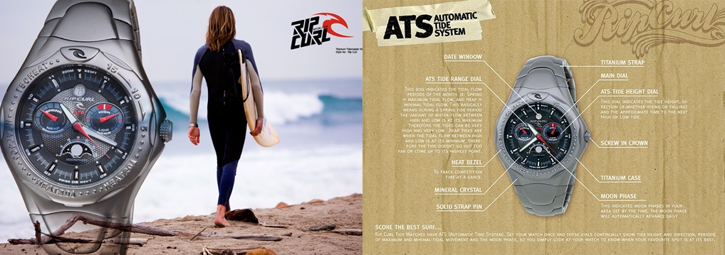 ------นาฬิกาสำหรับกิจกรรมกลางแจ้ง RIP CURL TITANIUM TIDEMASTER   USA.