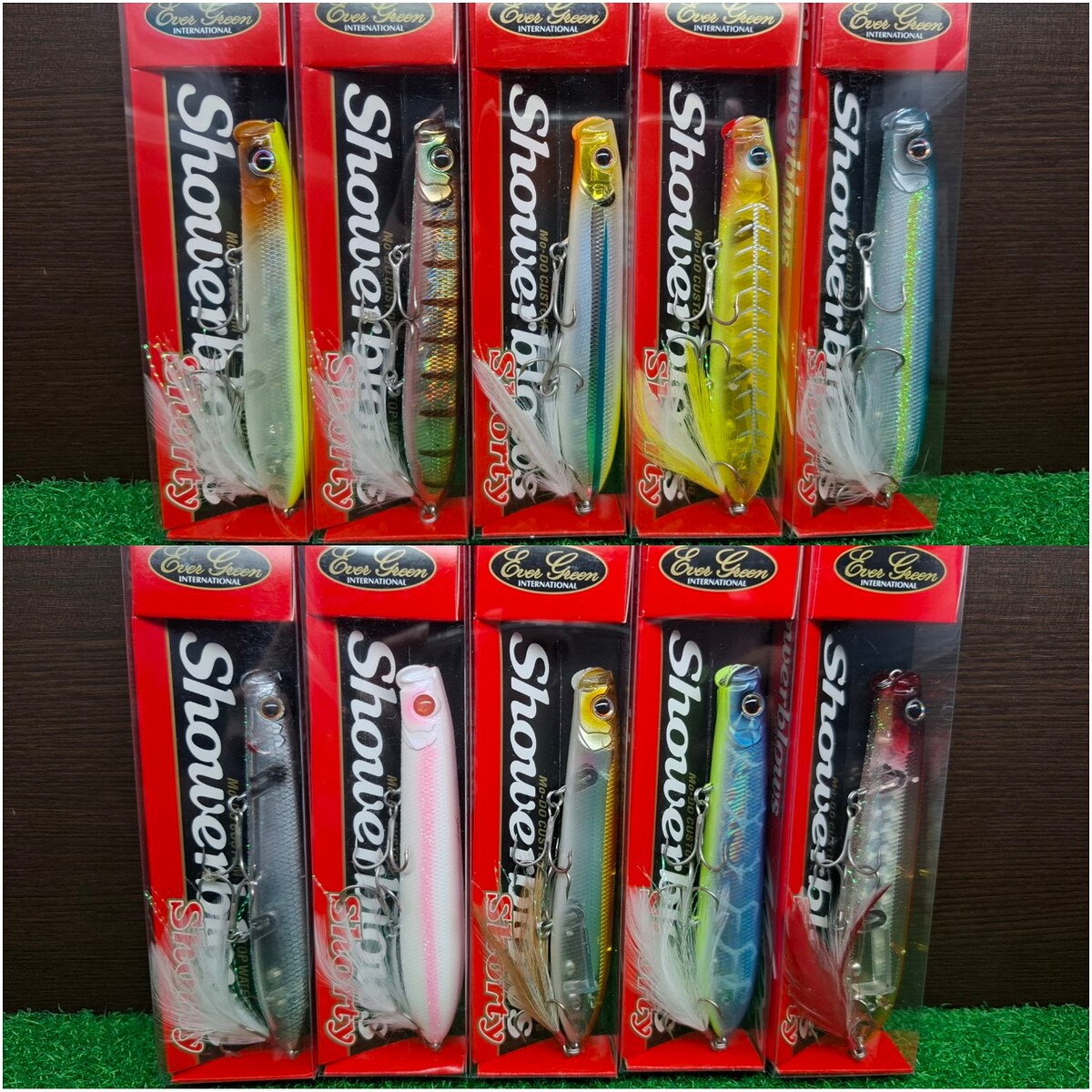 A2. EVERGREEN SHOWER BLOWS SHORTY 105F, 16.3 g Floating คัด 10 สี มือกะพง