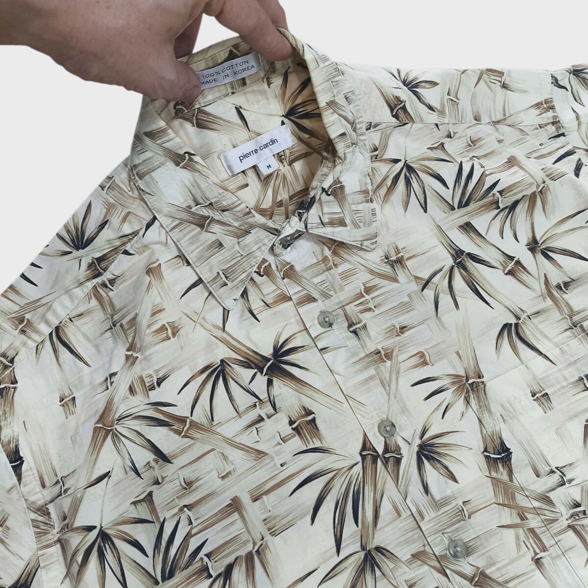 Pierre Cardin ลายป่าไผ่กระเป๋าต่อ made in Korea อก46นิ้ว
