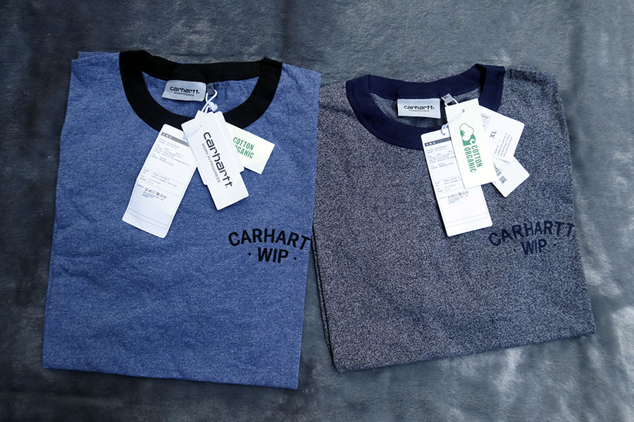 carhartt WIP organic cotton /XL(46) เสื้อยืดแขนสั้น 2 สีลายสกรีนหน้า/หลังสวยใหม่