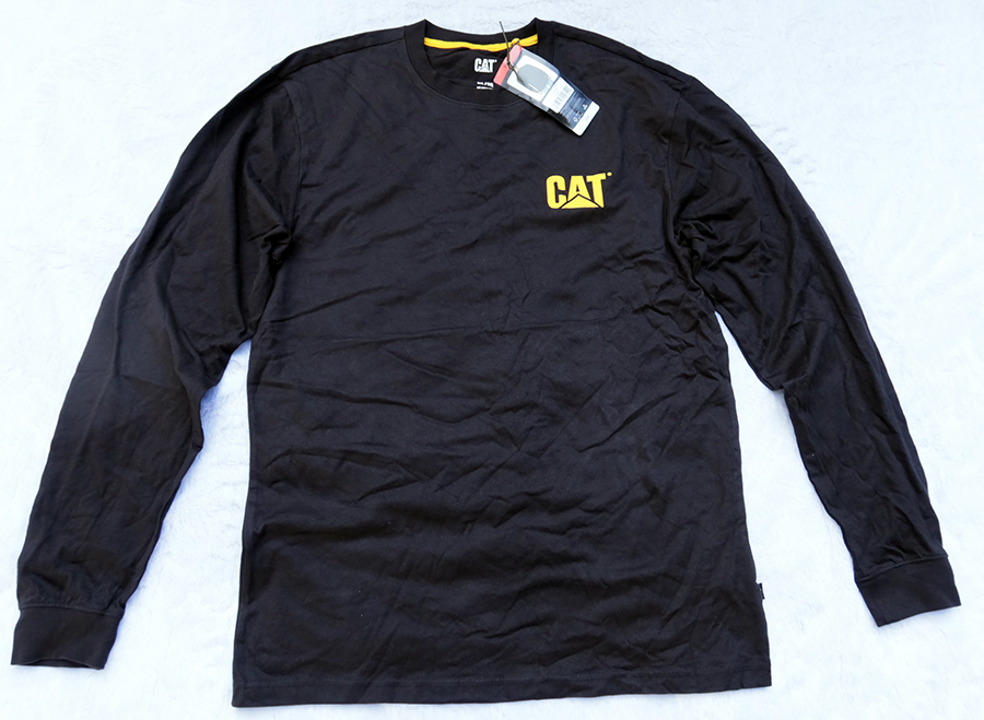 Caterpilla /42/44/46 เสื้อยืดคอกลมแขนยาวสีดำสวยใหม่แท้ ราคารวมส่ง flash