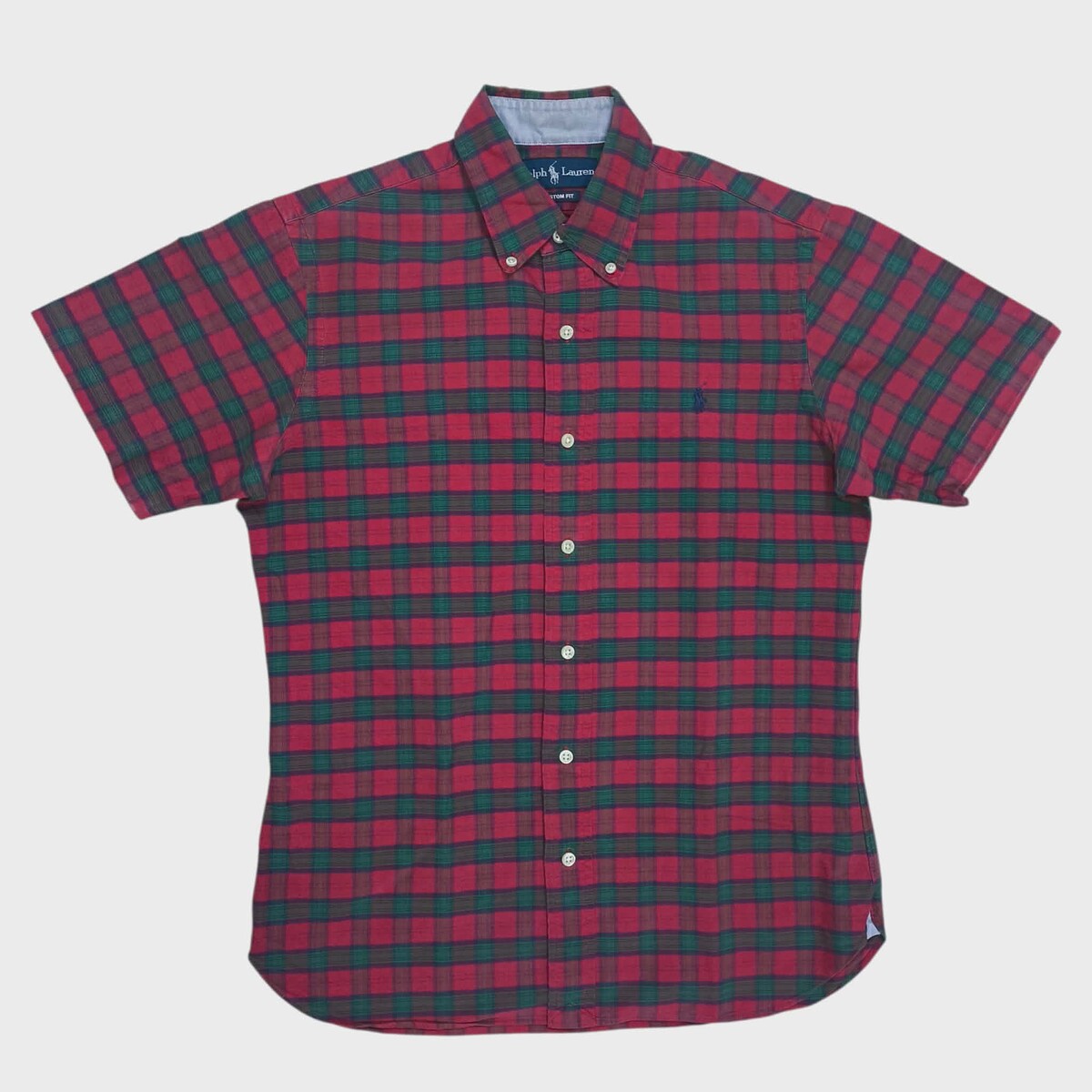 เชิ๊ตแขนสั้น Polo Ralph Lauren ลายสก๊อต  made in SRI LANKA 