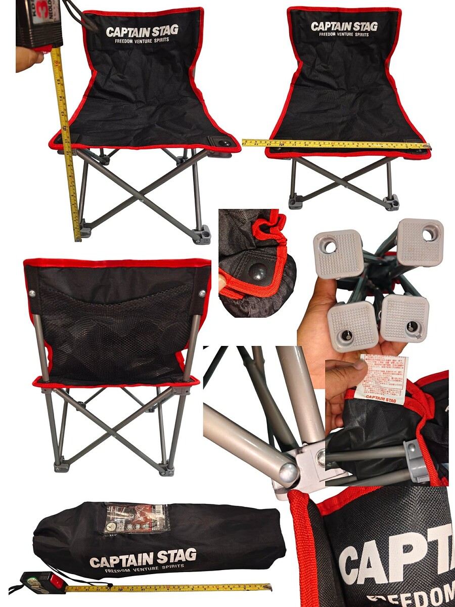4.เก้าอี้พับอเนกประสงค์ Captain Stagg รุ่น Jules Compact Chair Mini สีดำ รุ่น M-3863 (ใหม่)รุ่น Free