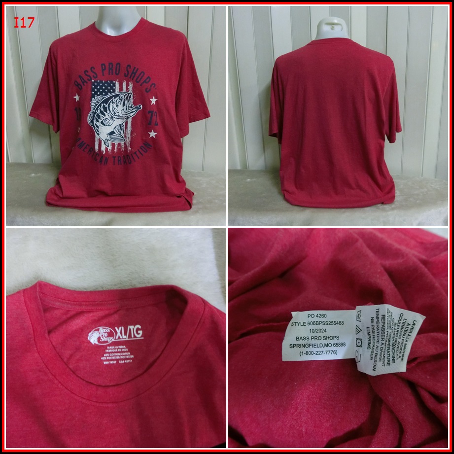 I17.เสื้อตกปลา BASS PRO SHOP เสื้อใส่ออกทริปกล