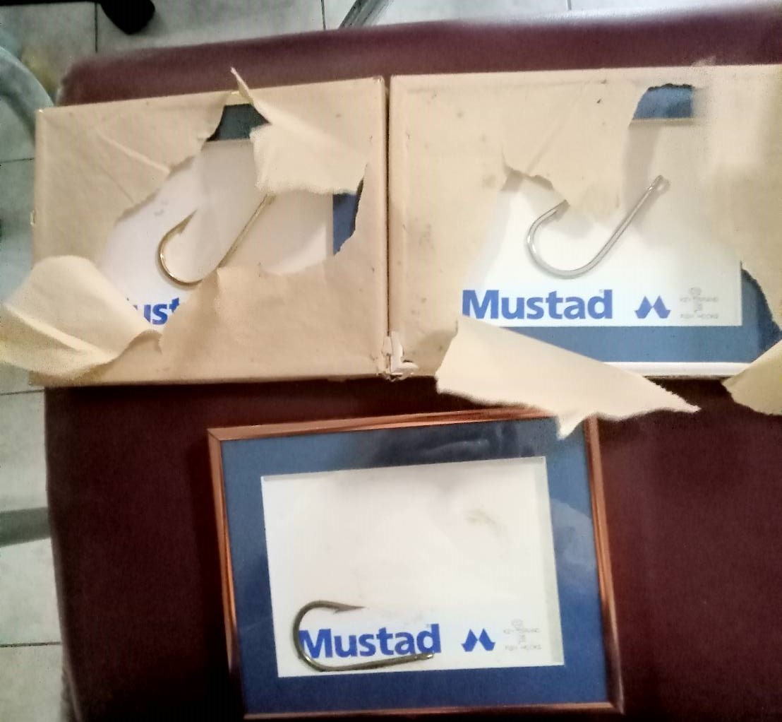 Trophy Mustad
เบ็ด TUNA ขนาด 16/0
ทอง  เงิน  ทองแดง 
สำหรับแจกเป็นรางวัล
ตัวทองแดงเบ็ดหลุด นำไม่