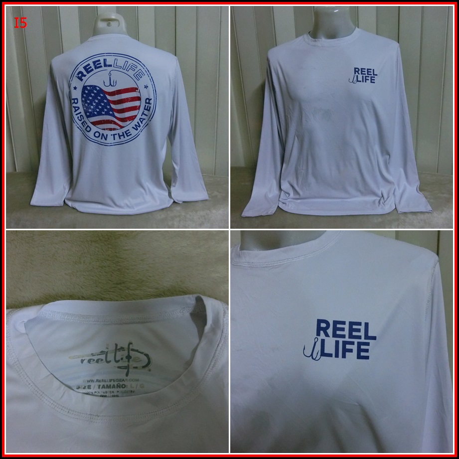  I5.เสื้อตกปลา REELLIFE  ใส่ออกทริปกลางแจ้งตกปลา ชนิดเนื้อผ้าบางลื่นๆ ชนิดผ้าแห้งไว  Size L อก 46 นิ