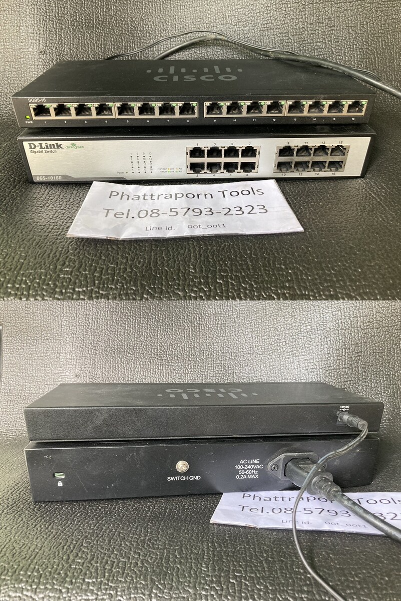 Cisco  Cisco SG95-16  ,D-Link DGS-1016D  Unmanaged Gigabit Switch