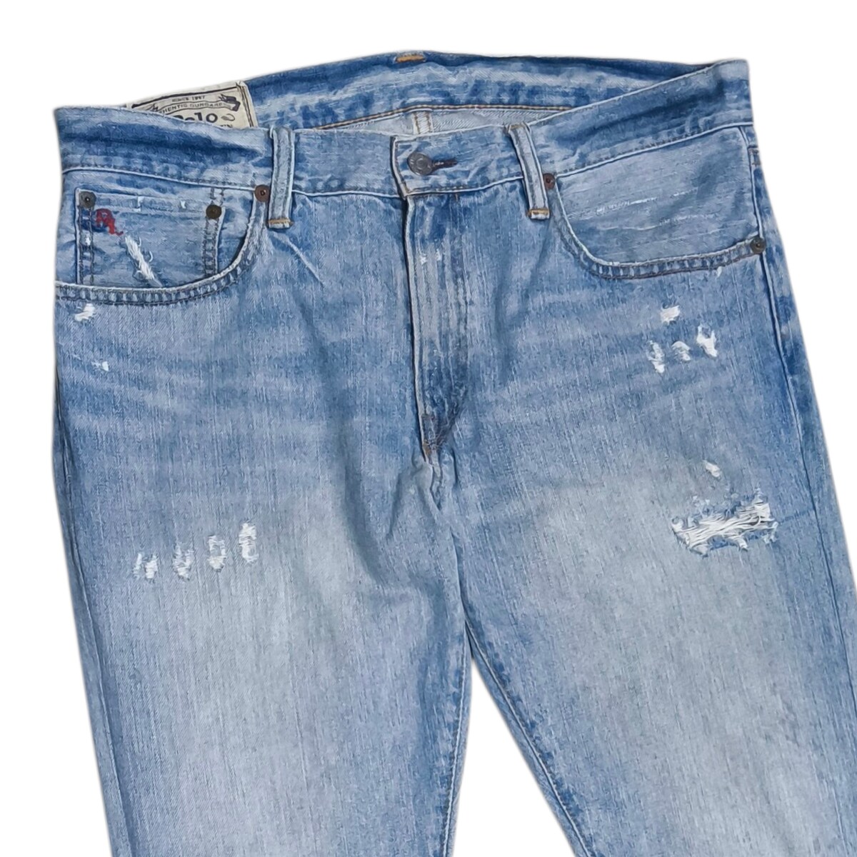 Polo Ralph Lauren ยีนส์   เดิมๆปลายขายังไม่ถูกตัดเย็บลูกโซ่เดิม เอว 34 นิ้ว ปลาย