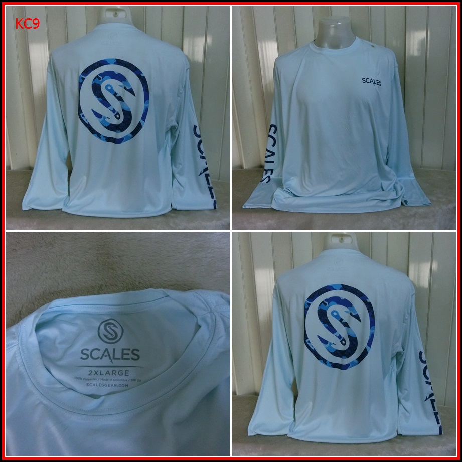 KC9.เสื้อตกปลา SCALES ใส่ออกทริปกลางแจ้งตกปลา ชนิดเนื้อผ้าบางลื่นๆ ชนิดผ้าแห้งไว  Size 2XL อก 52 นิ้