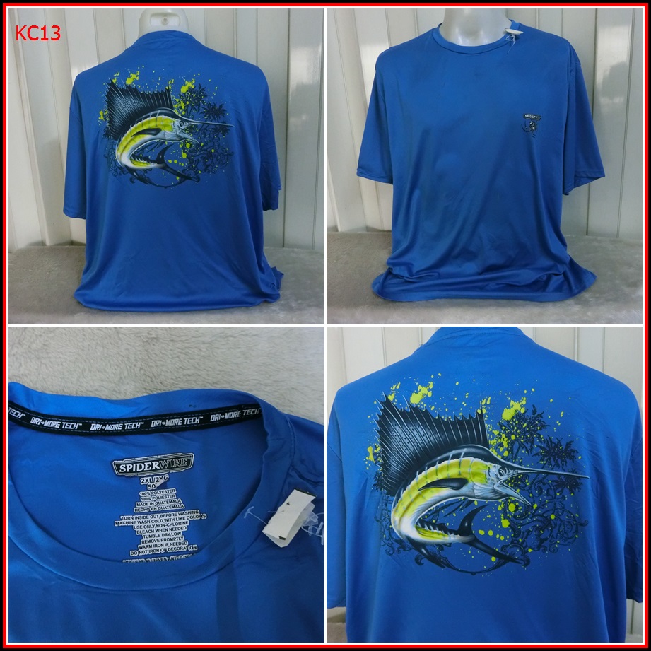 KC13.เสื้อตกปลา SPIDER WIREใส่ออกทริปกลางแจ้งตกปลา ชนิดเนื้อผ้าบาง ชนิดผ้าแห้งไว  Size 2XL อก 52 นิ้