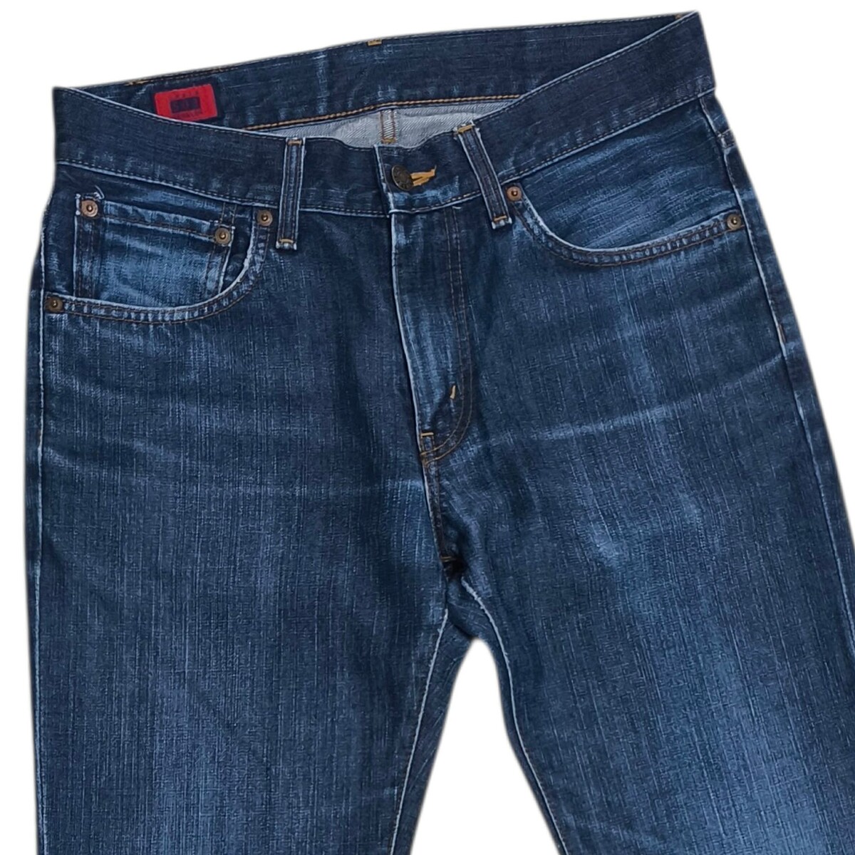 Edwin 503zz สีเข้มผ้าด้าน japan เอว 33 นิ้ว ปลายขาเดิมเย็บลูกโซ่