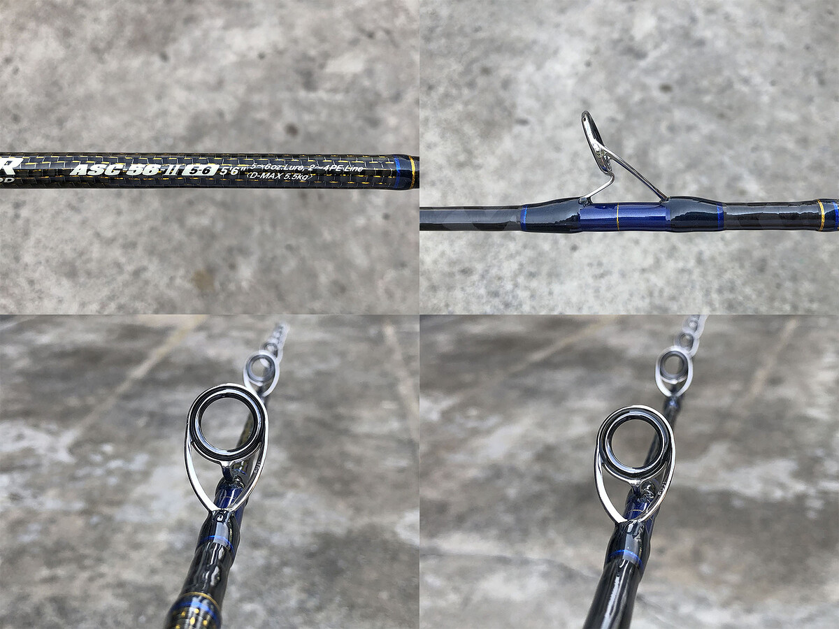 GOLDEN MEAN EARTSHAKER ASC 56-II คัน 2 ท่อนต่อโคนยาว 5'6" Lure Wt: 5-6 oz , Line Wt: PE4 คันสวยริ้วร