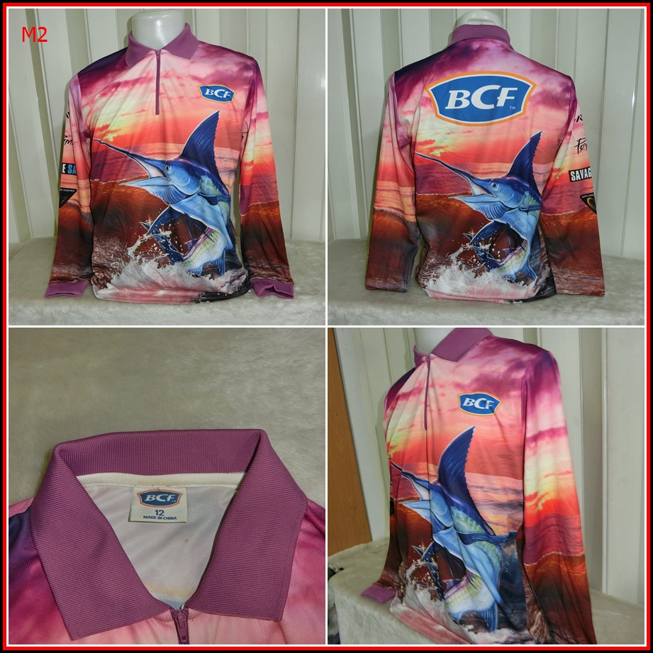 M2.เสื้อตกปลา BCF   ชนิดเนื้อผ้าบางลื่น ชนิดผ้าแห้งไว  Size L อก 43 นิ้ว / 28.5  นิ้ว  200-  addy so
